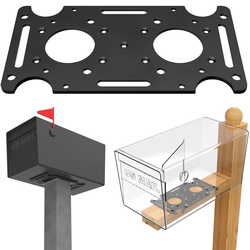 Mailbox Mounting Bracket, Plate for Post Mount Extra Large, Bracket