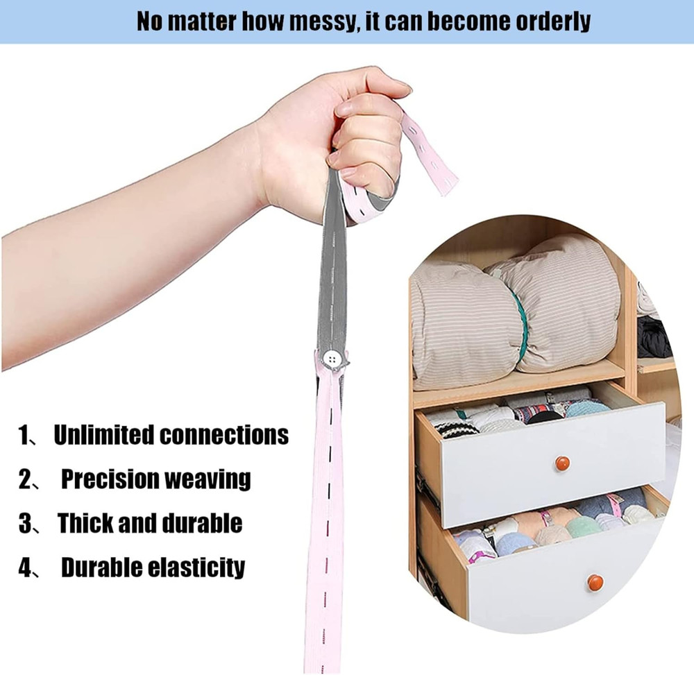 Elastic Bed Sheet Organizer Bands - 20Pcs Adjustable Storage Straps, Blue