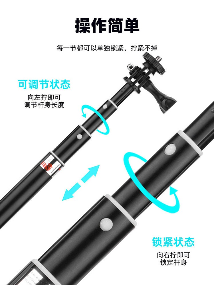 For DJI OSMO POCKET3 Extension Pole Camera Selfie Stick Stabilizer Bracket