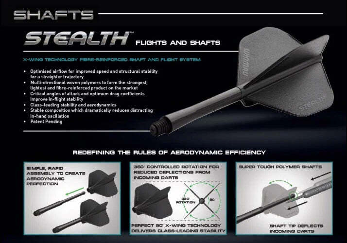 Winmau Stealth Molded Shafts Medium - White