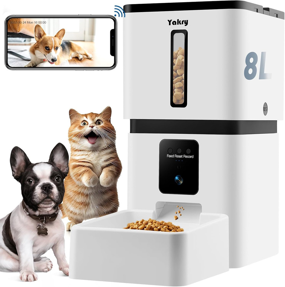 Smart Automatic Dog Feeder with Camera - 33 Cups, App Control, HD Video