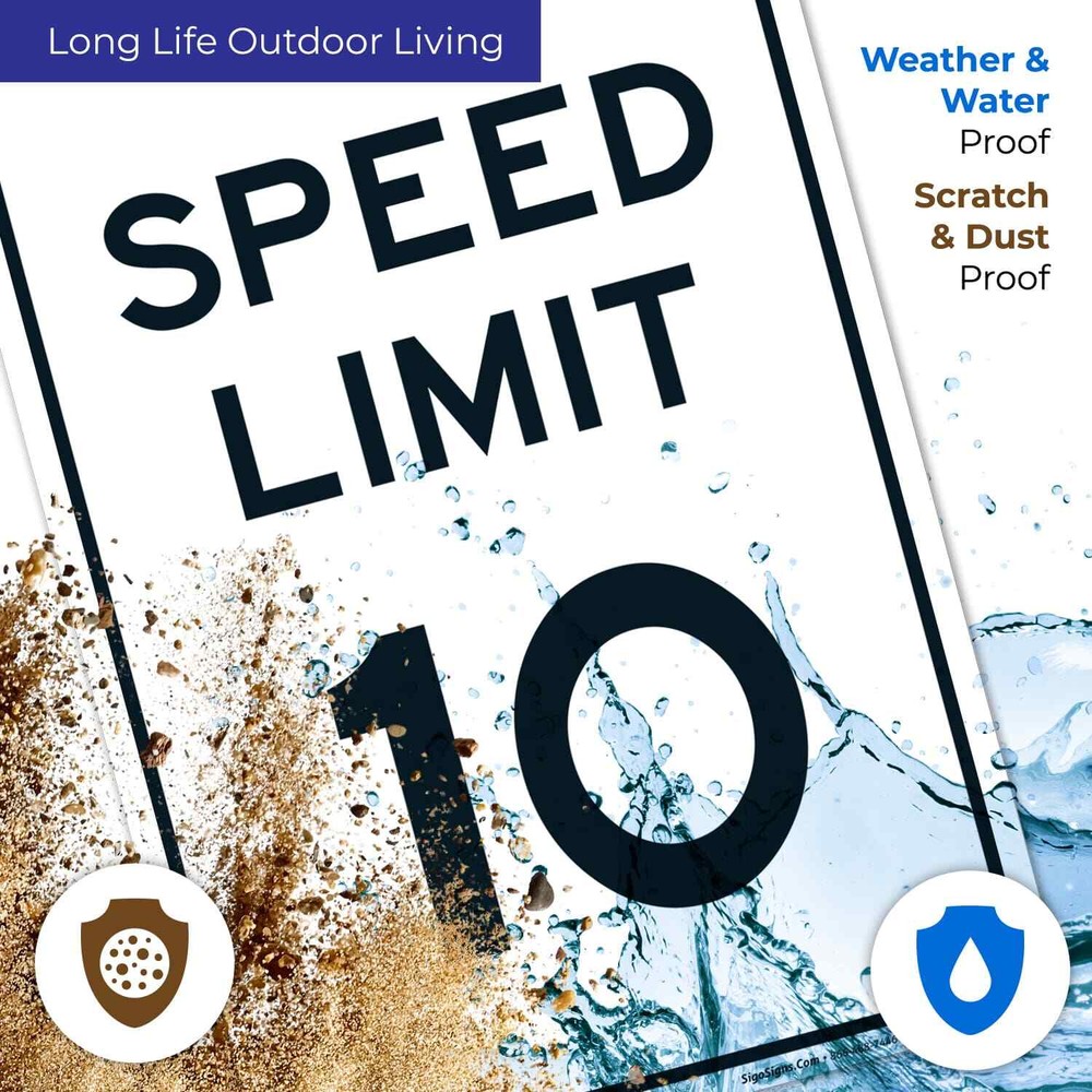 Speed Limit 10 MPH Sign,