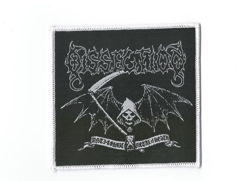 DISSECTION,ANTI-COSMIC METAL OF DEATH, SEW ON WHITE BORDER WOVEN PATCH