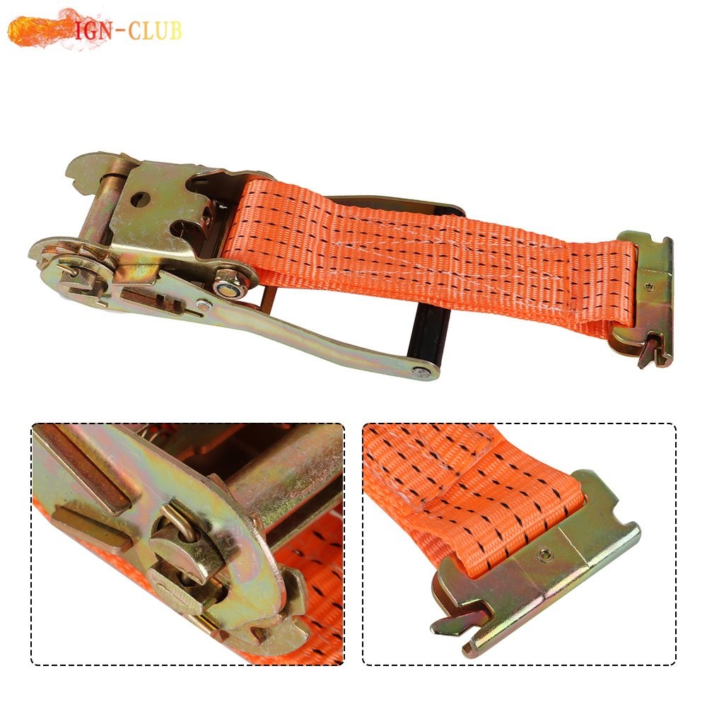 4 Set 2"x15' E-Track Polyester Ratchet Straps With E-buckle Heavy Duty Tie Downs