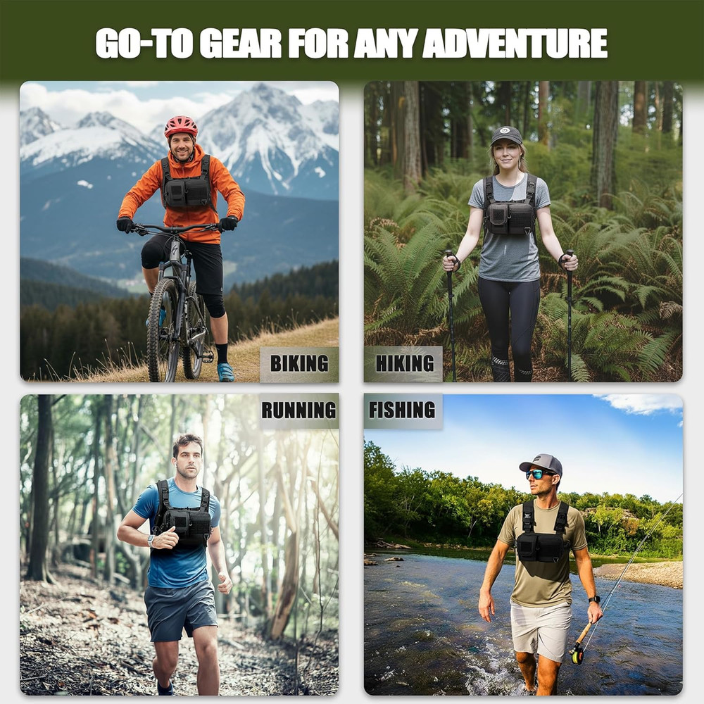 Convertible Hydration Backpack & Chest Pack with 2.5L Bladder for Outdoor Use