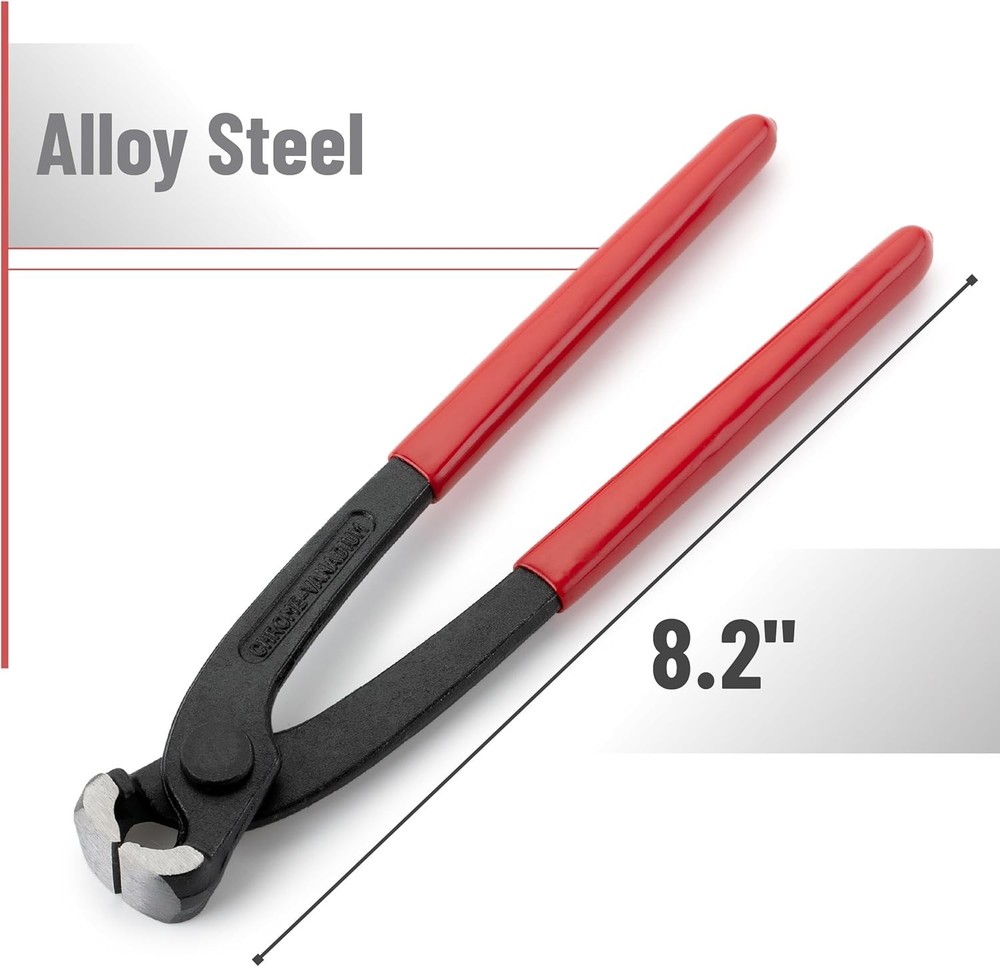 Bates 8-Inch Nail Puller - Durable End Cutting Pliers, Rust Resistant Tool