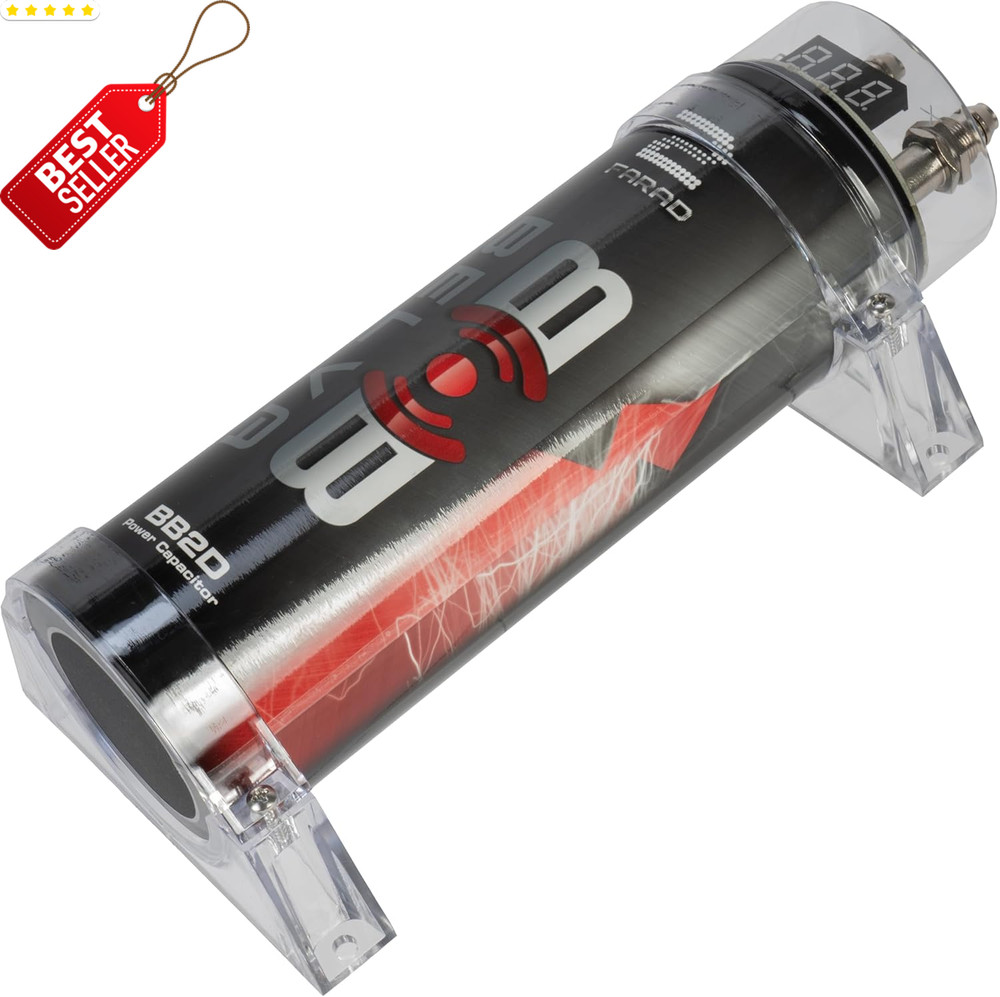 BB2D 2.0 Farad Car Capacitor Digital Red Display High Power 2000W US