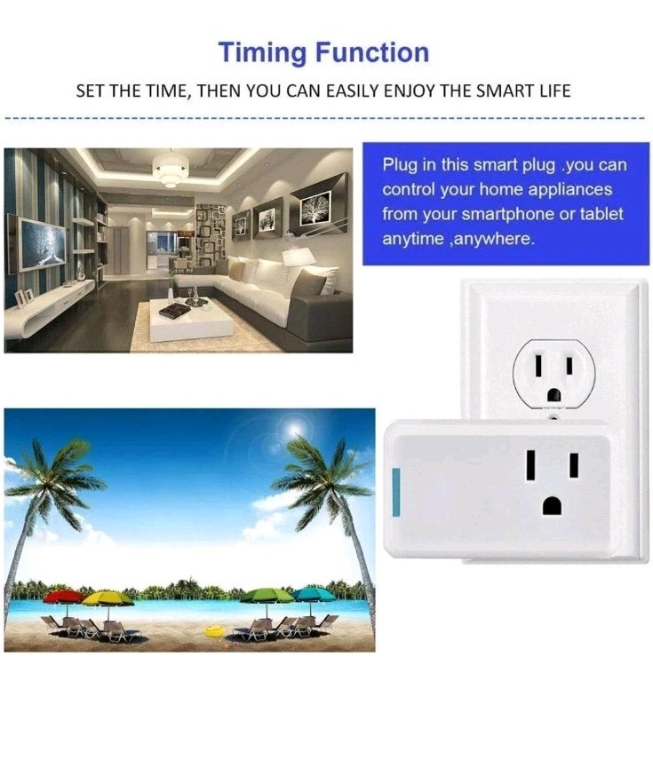 Mini Wifi Smart Plug Pack Of 2