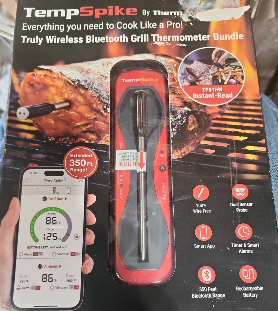 Temp Spike ThermoPro Truly Wireless Bluetooth Grill Smoking Thermometer Bundle