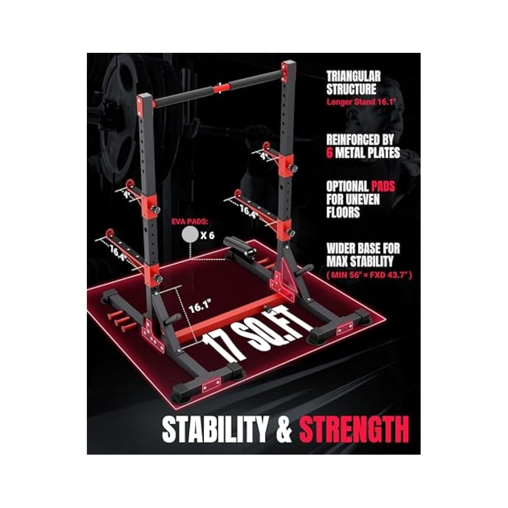 Multi,Functional Power Rack with Dual,Pulley System, Adjustable Pull,Up Bar