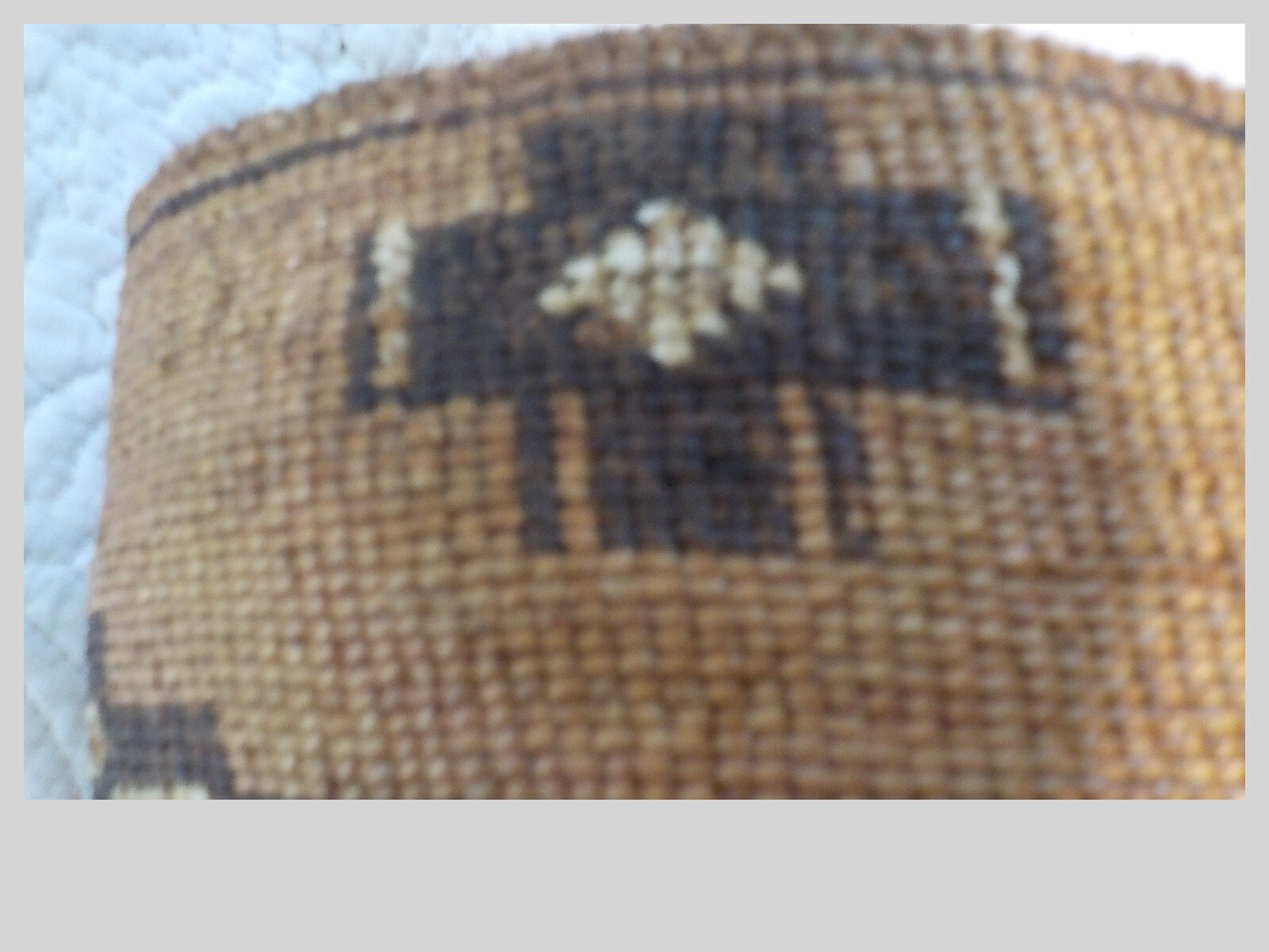 Antique Klamath Basket with Yellow dyed bird quill c. 1900 7" x 5"