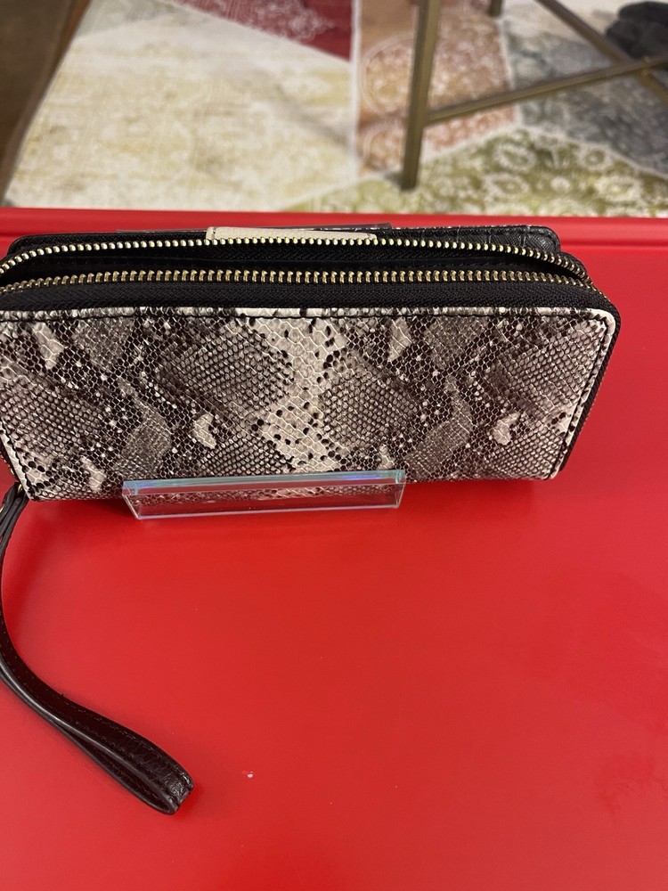 FOSIL MADISON WALLET GRAY LEADER PYTHON SNAKECLUTCH ORGANIZER