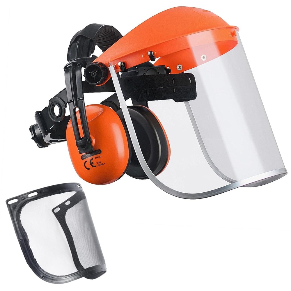 Clear & Mesh Face Shield Combo with Hearing Protection