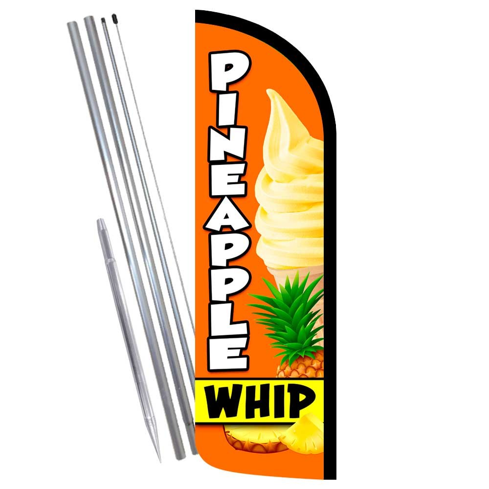Pineapple Whip Premium Windless Feather Flag Bundle (Complete Kit) OR Optional R