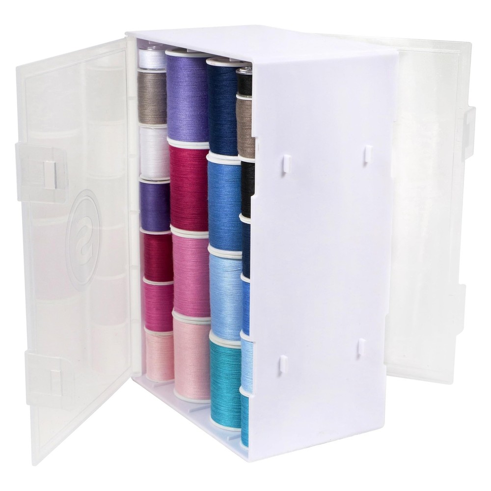 Singer Double-Sided Thread Spool Organizer - Clear Storage Sewing Box for Emb...