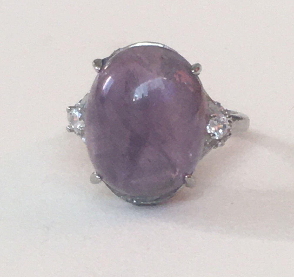 amethyst ring s925 adjustable to size 7, 8 & 9