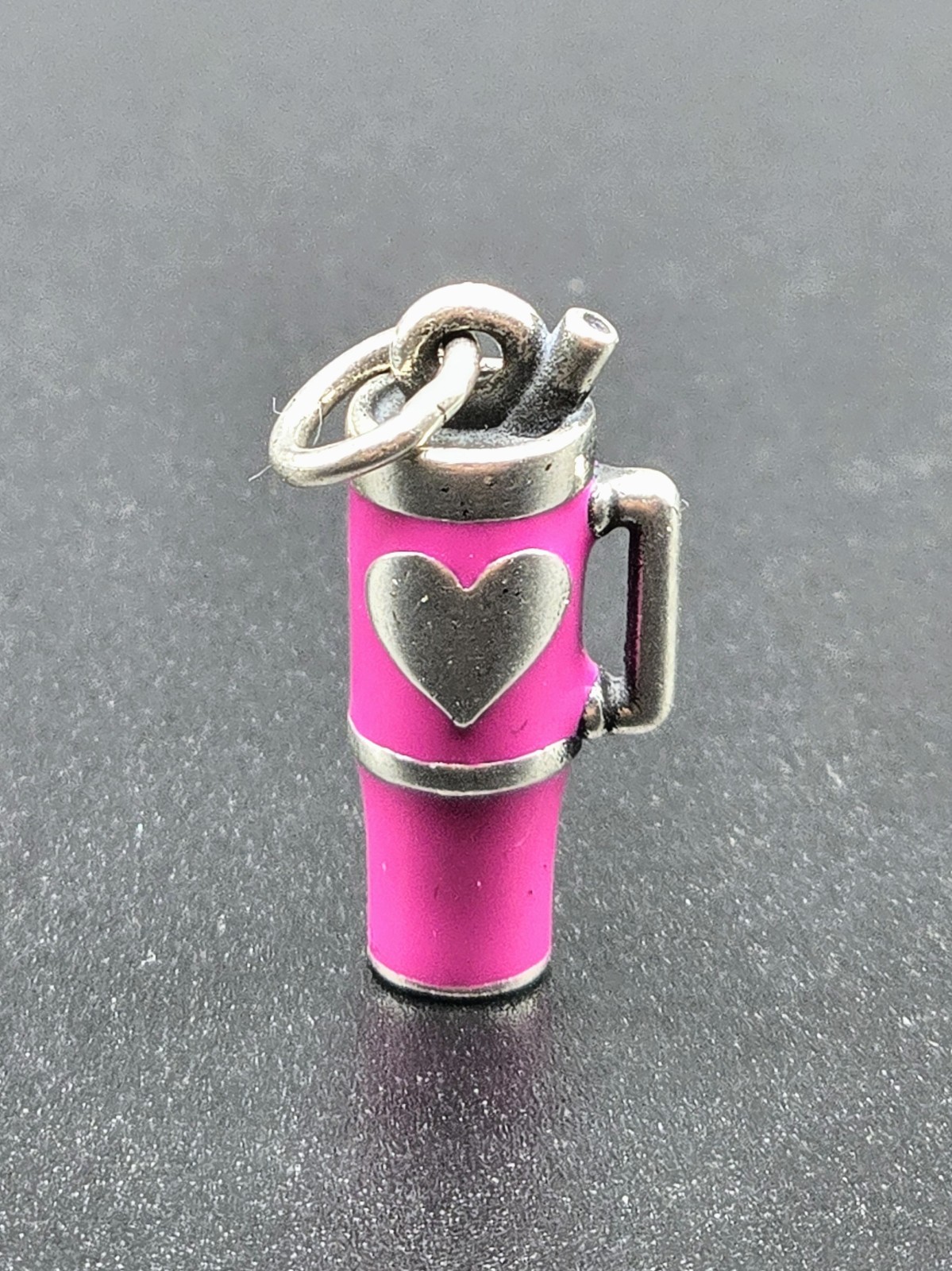 James Avery New Sterling Silver Hot Pink Enamel Love My Cup Charm