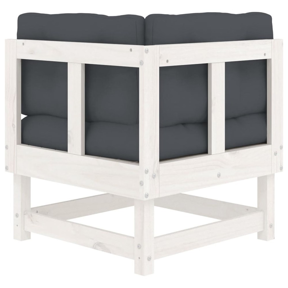 Corner Sofa White and Anthracite