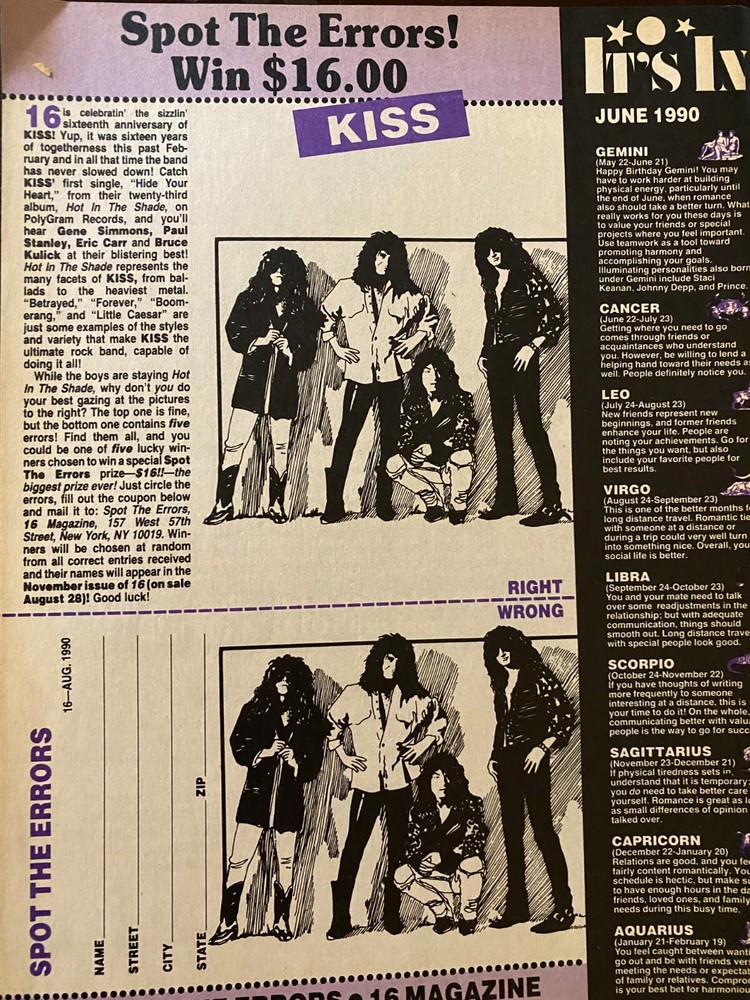 Kiss, Full Page Vintage Clipping, b