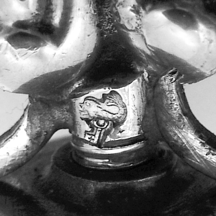 Ornate Hand Mirror Dutch 800 Silver Pick Handle
