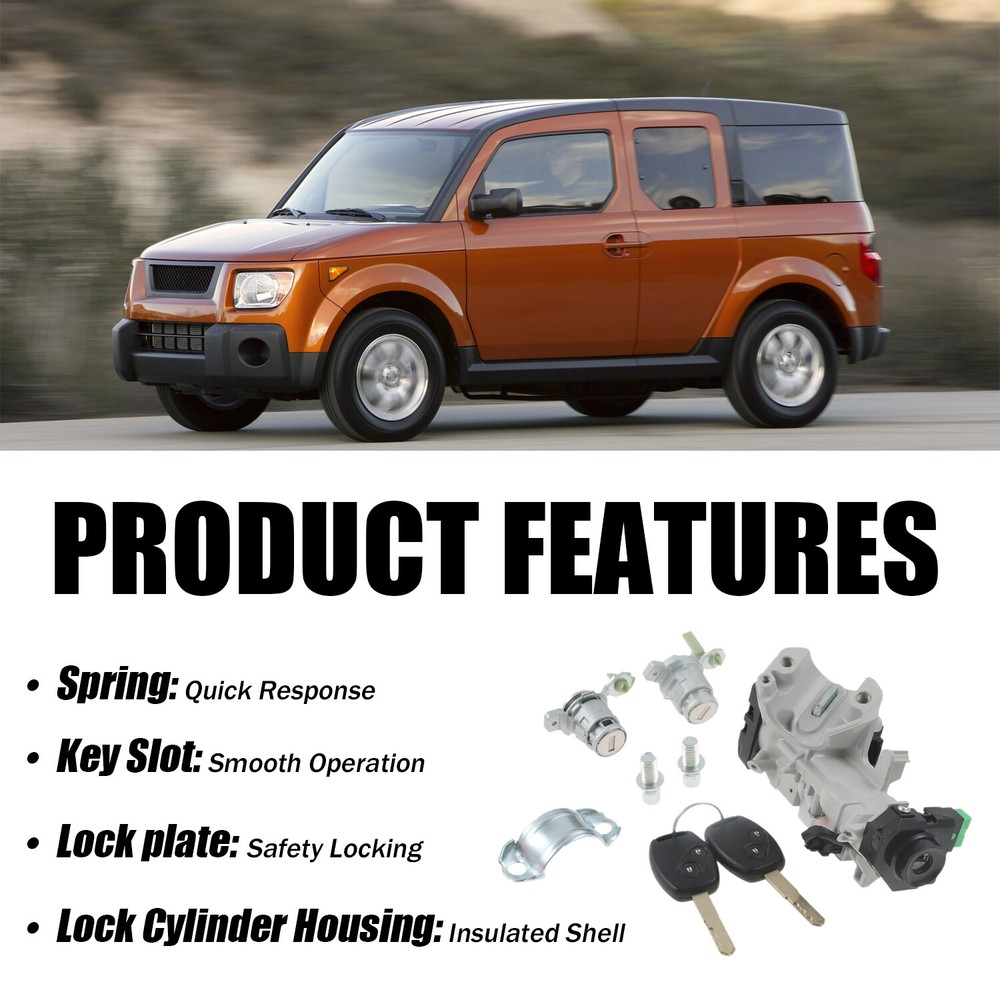 Engine Ignition Switch & Door Lock Cylinder with Two Keys for Honda Element US