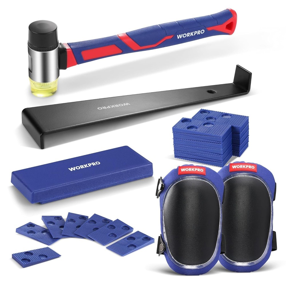 43-Pack Flooring Installation Kit: Rubber Mallet, Pull Bar & Knee Pads