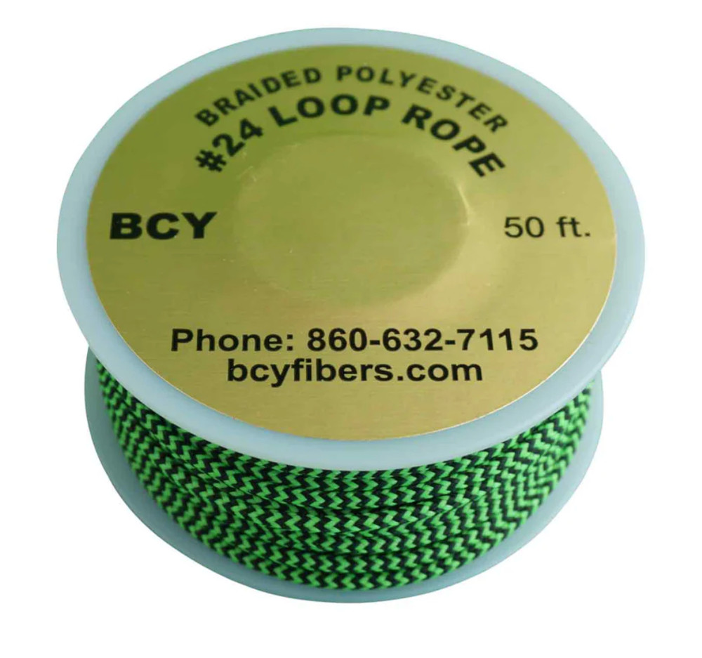 39" BCY #24 -2-TONE FLO GREEN /BLACK Archery Bowstring BOW RELEASE D LOOP ROPE