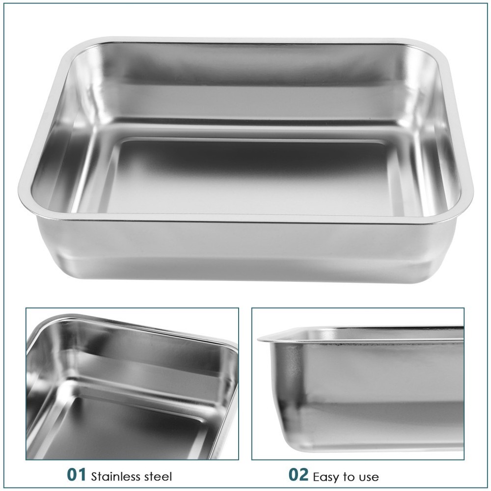 Stainless Steel Roasting Pan Roasting Plate Rectangular Tray Catering