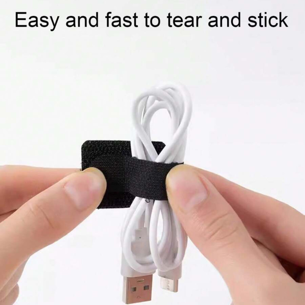 Desktop Cable Organizer Hook & Loop Strap Adhesive Wire Cord Fastening Loop Ties