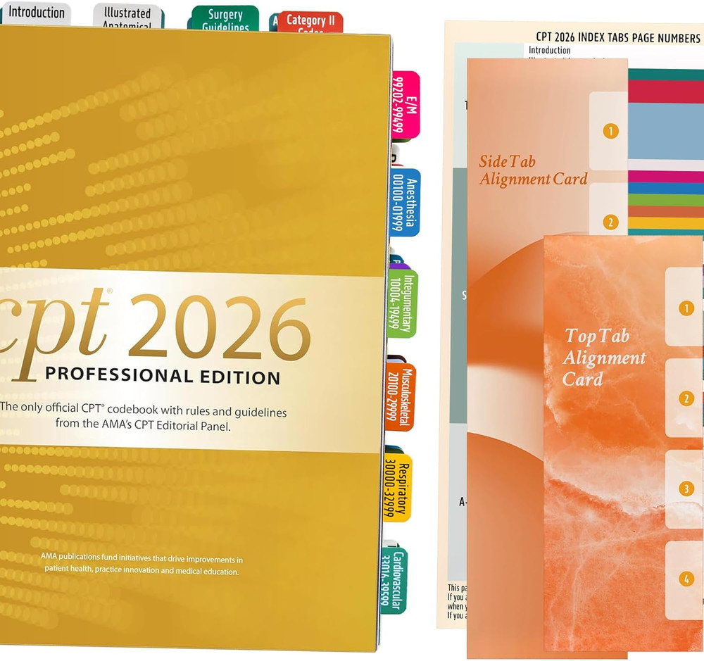 CPT 2026 Code Book Index Tabs - for AMA Version CPT 2026 Professional Edition, E