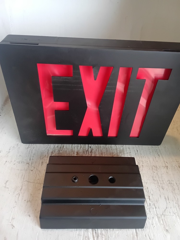 LITHONA LIGHTING - Black Exit Sign WITH MOUNT - (SW47)