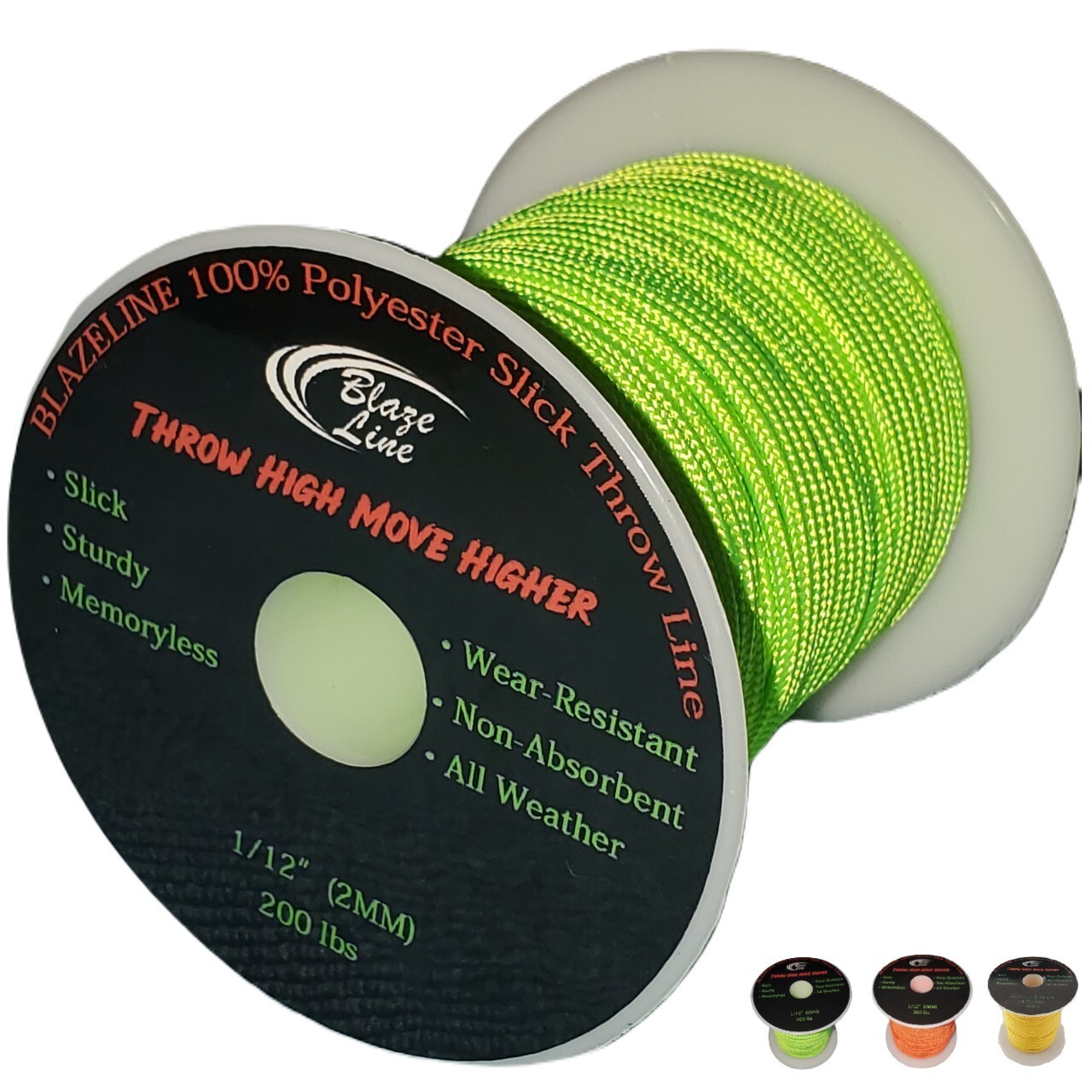 Arborist Climbing Throw Line 2 mm (1/12 in) 150 ft Spool Cord 200 lbs Tensile