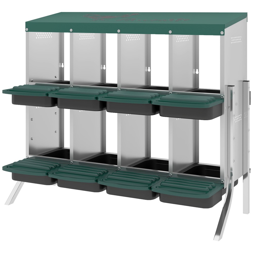 Chicken Nesting Boxes, 8 Compartment Metal Nesting Boxes for Chickens