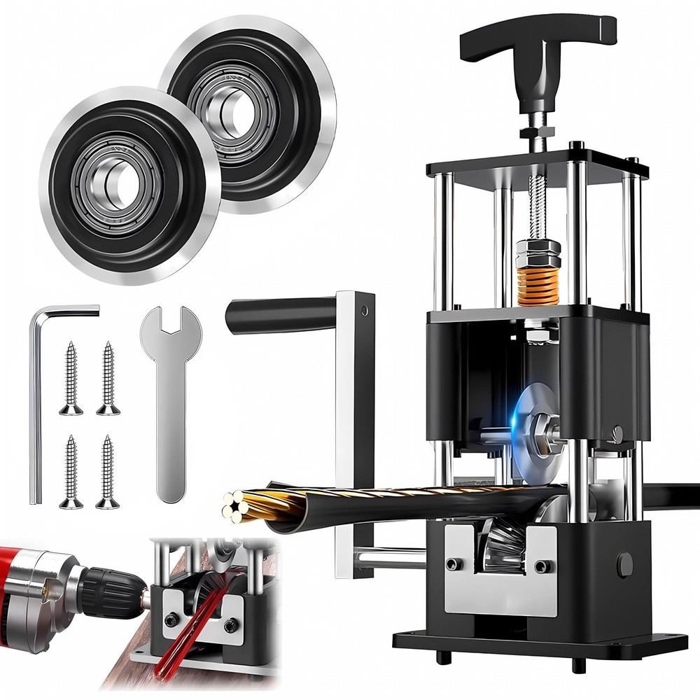 Copper Wire Stripping Machine, Adjustable 0.04” to 1”, Includes 2 Re