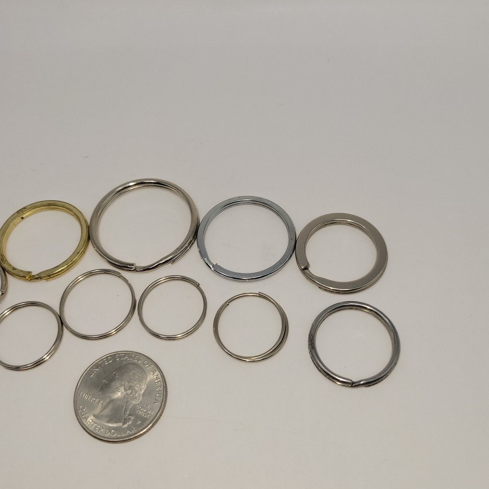11 Piece Split Ring Variety Pack - Various Sizes - keychains or crafts