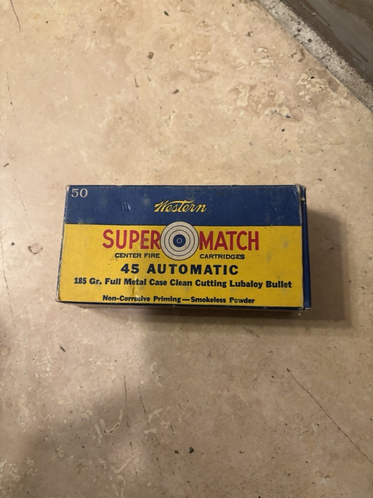 Vintage  Super Match 45 Automatic Ammo Box Empty, Great Shape