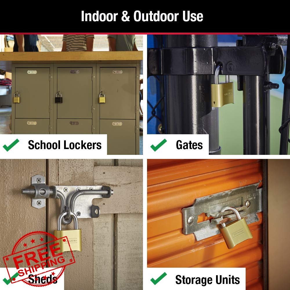 Master Lock 175EC4 Combination Padlock 4 Pack Small Gate Lock