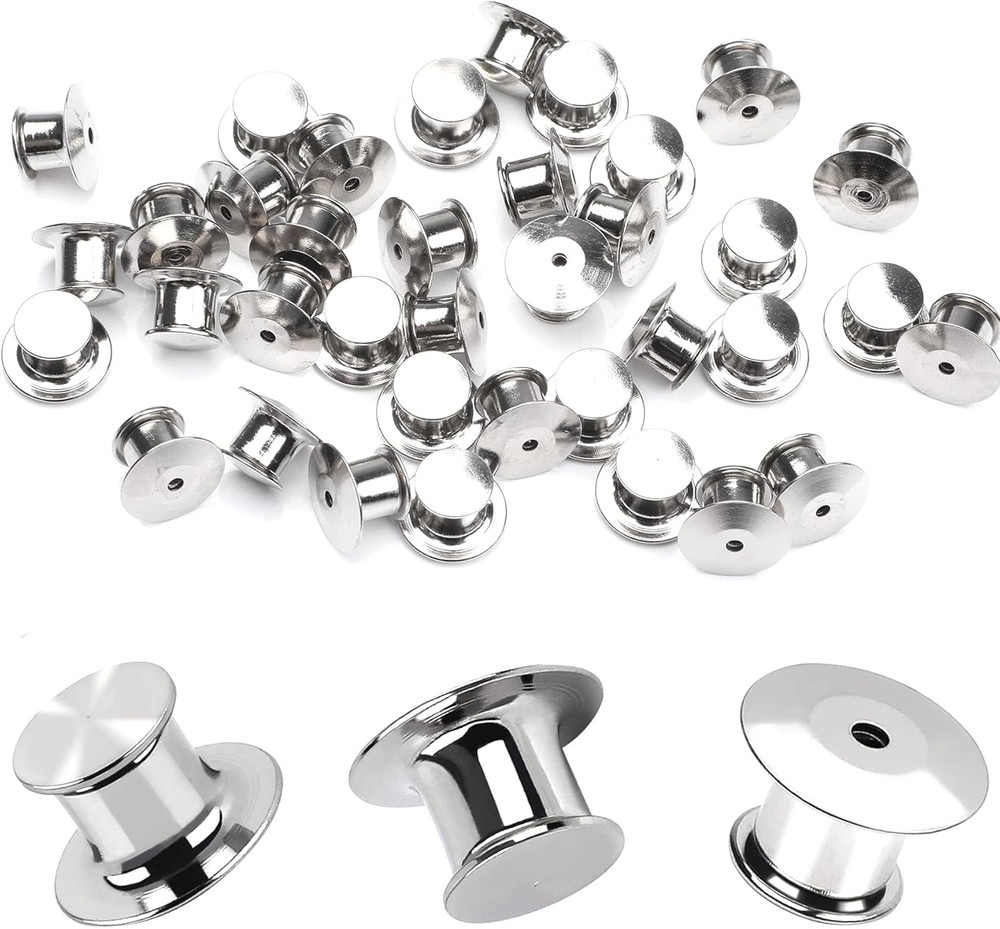 55 Pieces Metal Pin Backs Locking Pin Keepers Locking Clasp