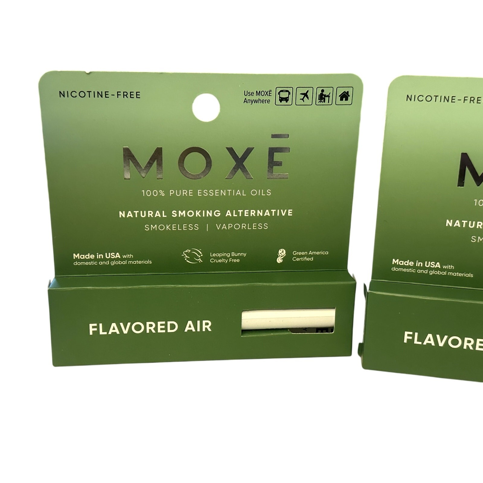 MOXE Natural Spearmint Air Inhaler Spearmint & Menthol Essential Oils 2 Pks New