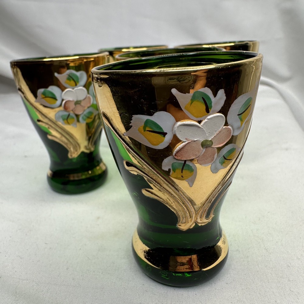 Emerald Cordial Shot Glasses Set 5