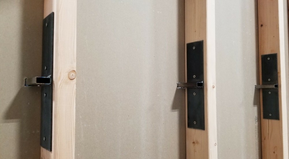 Floating shelf brackets. (New construction pre-sheetrock)