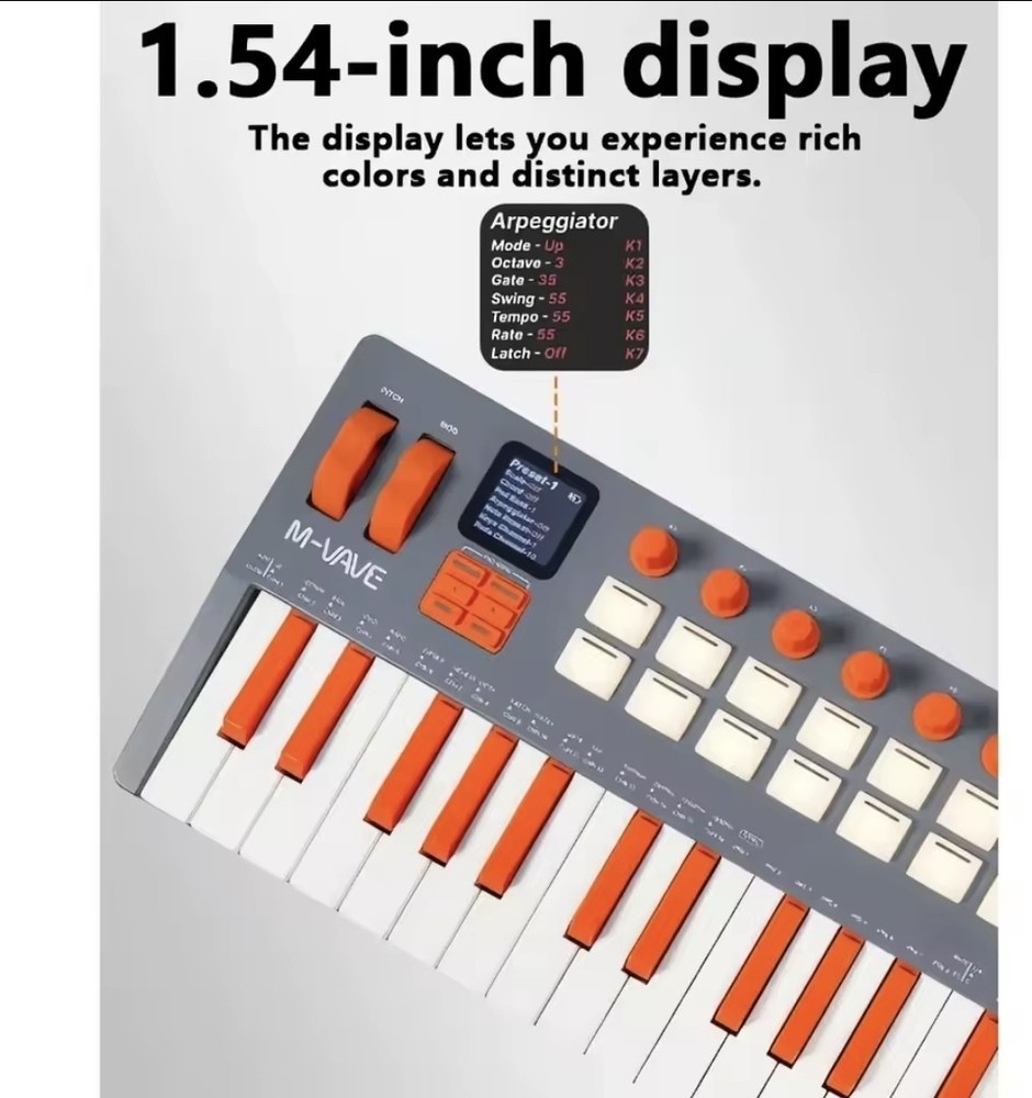 M-VAVE SMK-37 ELITE Wireless MIDI Keyboard Controller, PC, Mac, iOS, Android