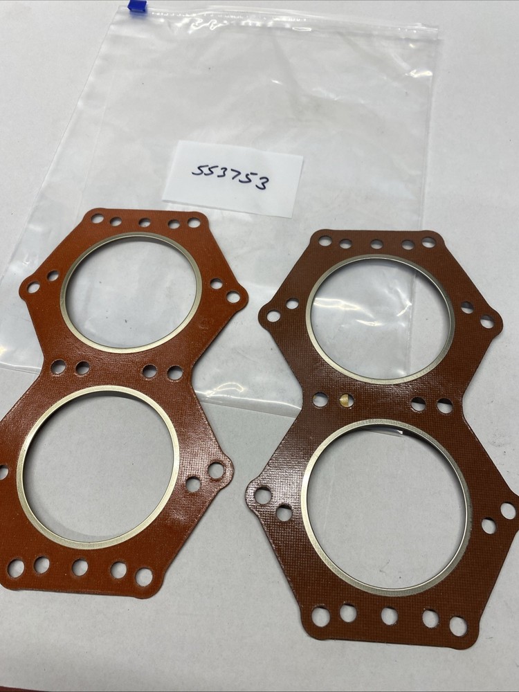 TWO OMC Johnson Head Cylinder Gaskets  553753 BG-08