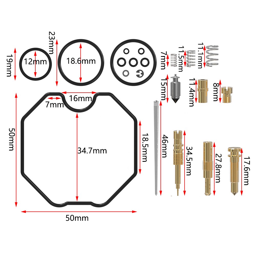 Carburetor Carb Rebuild Kit For Honda Recon 250 TRX250TE TM Sportrax TRX250EX US