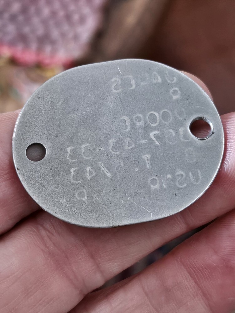 WWII 1943 US Navy USNR Original Dog Tag James R Moore