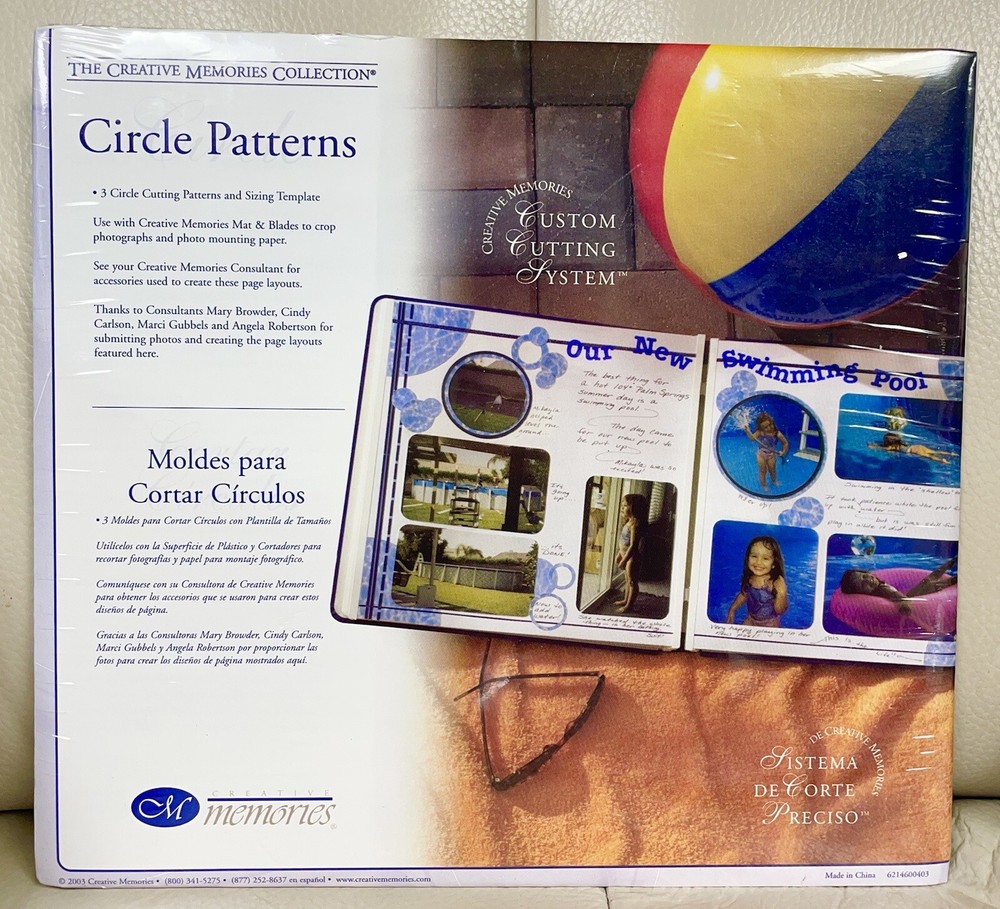 Creative Memories Circle and Oval Patterns Templates Custom Cutting System New