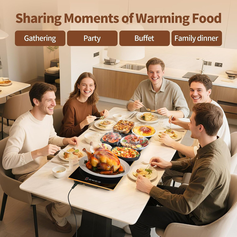 Food Warmers for Parties Buffet, （31.5"X12"） Assemblable Stackable Electric Warm