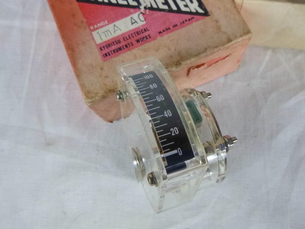 NOS Vtg Kyoritsu Electrical Instruments Clear Plastic Panel Meter EW-20 Japan