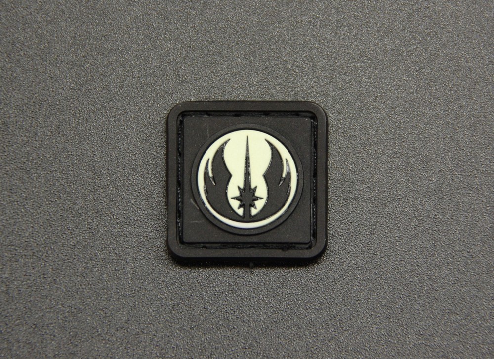 Jedi Symbol 3D PVC GITD Ranger Eye Patch WTF Glow Rubber Patch Hook Fastener RE