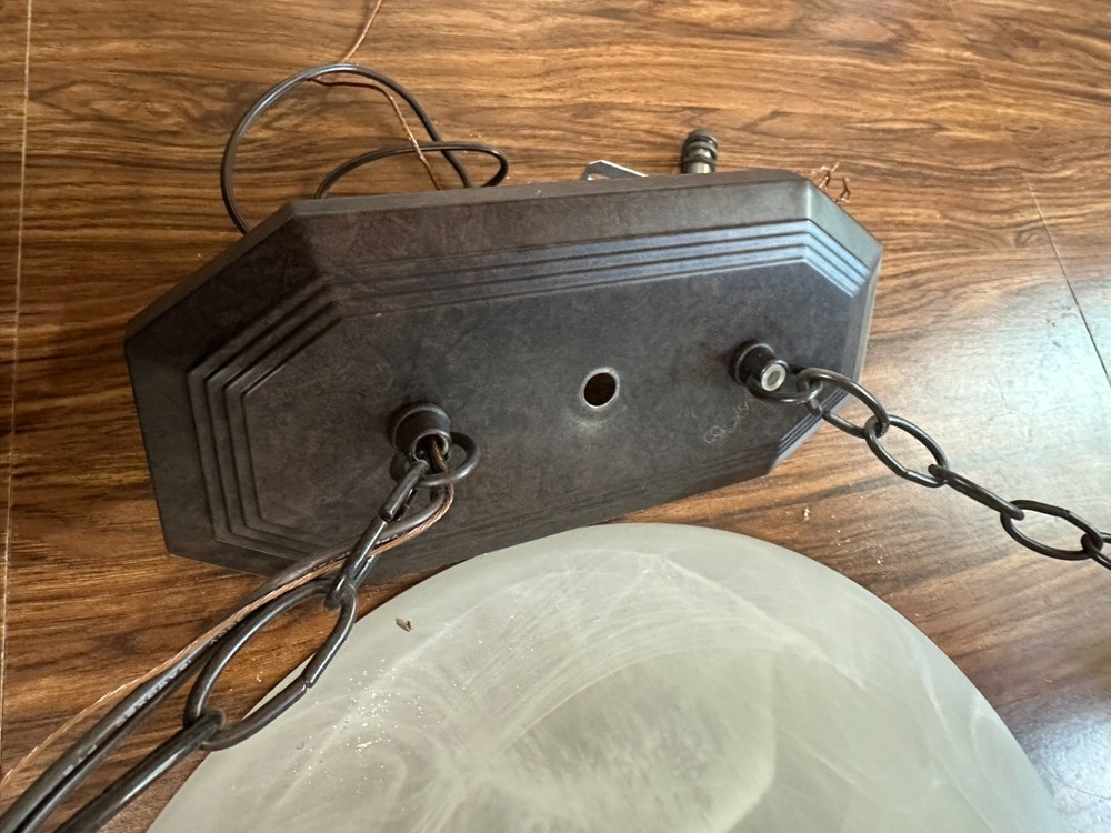 POOL TABLE 3-GLASS GLOBE HANGING LIGHT FIXTURE
